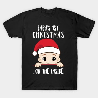 'Baby's 1st Christmas On The Inside' Christmas T-Shirt